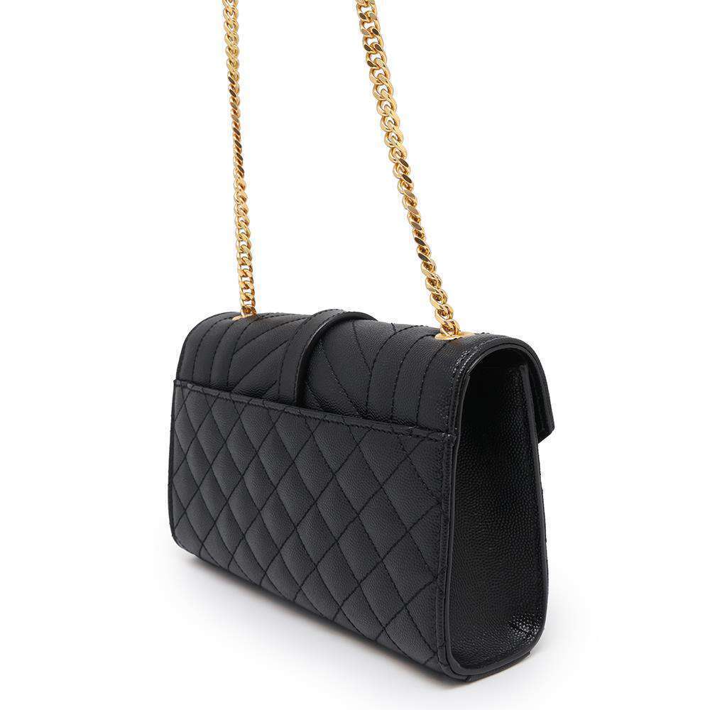 Saint Laurent Paris Chain Shoulder Bag Envelope Black - Picture 2 of 9